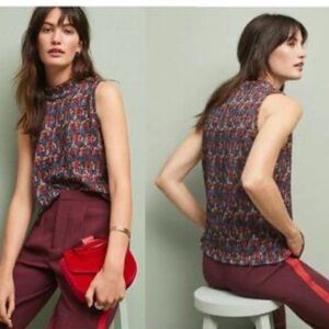 Anthropologie Akemi + Kin mock neck‎ geo print layering tank sz medium colorful